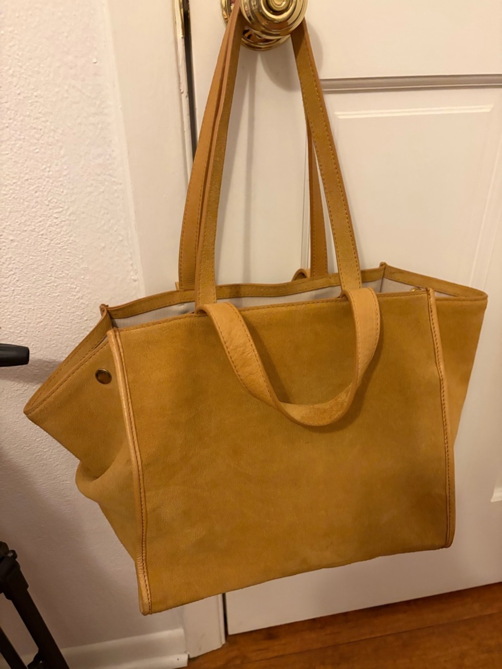 margot Ochre Suede Tote Bag - Picture 4 of 5